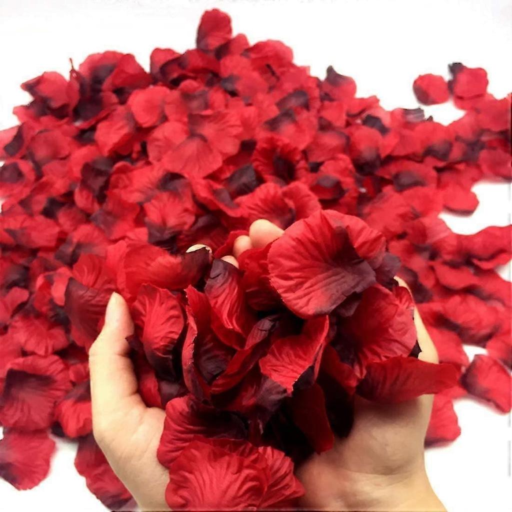 1200 Pieces Rose Petals, Red Silk Artificial Roses Flower Confetti For Wedding