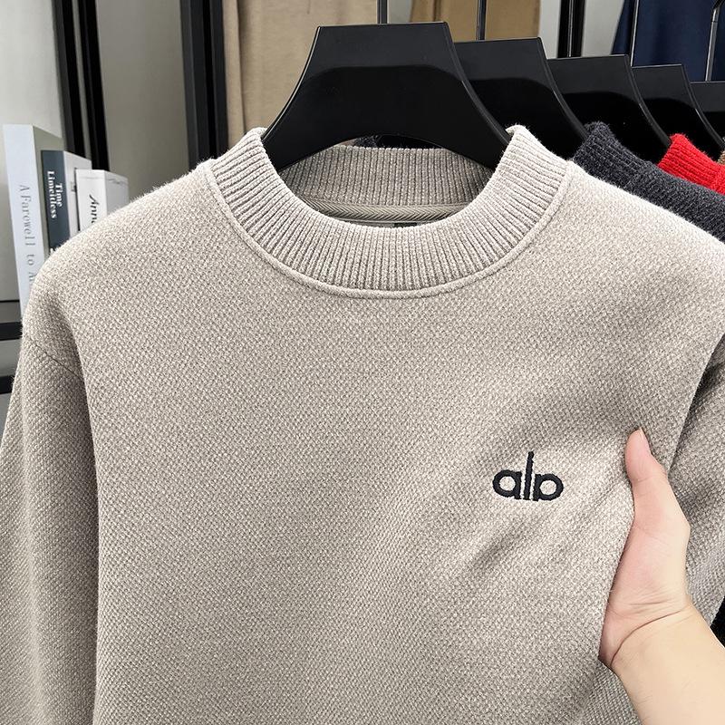 

Мужской зимний свитер из кашемира норки с вышивкой и флисовой подкладкой M бежевый