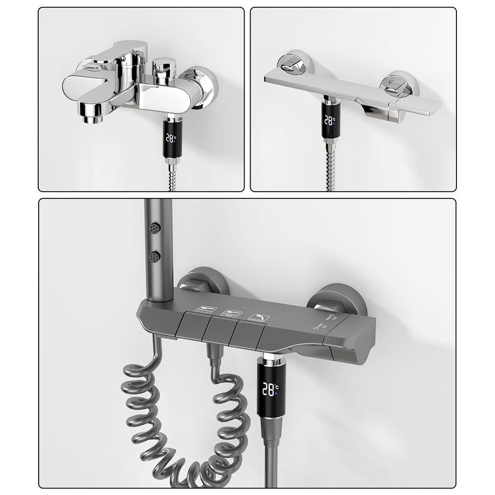 Yieryi LED Sprchový teploměr Není potřeba baterie Senzor teploty vody pro miminka Digitální displej Pro monitorovací nástroj na koupelnovou baterii