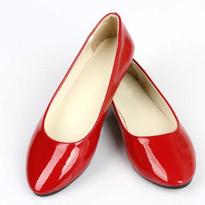 Mocassins Couleur Bonbon Été Chaussures Plates pour Dames Cuir Verni Femme Ballerines Confortables Chaussures à Enfiler Femme Grande Taille EU42 WSH2215
