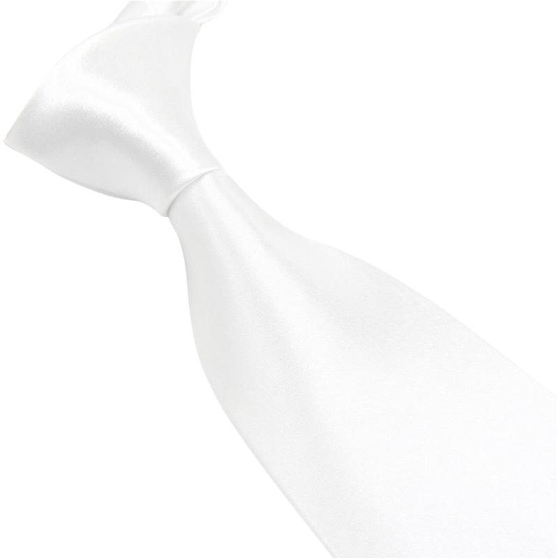 White Polyester Neck Tie with 8cm Width and 5cm Kid's Father's Day Graffiti Print