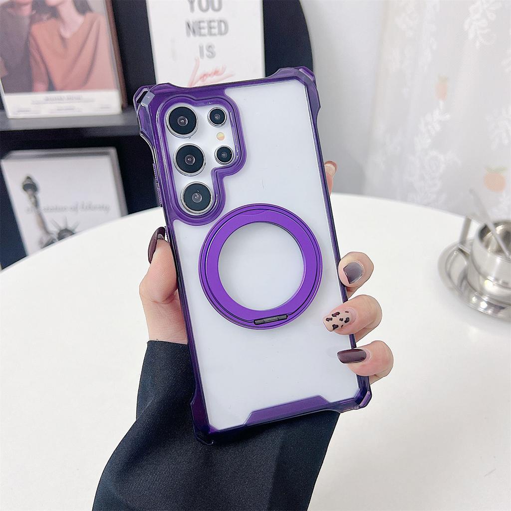 For Samsung Galaxy S25 Ultra Magnetic Case Ring Kickstand TPU+PC Phone Cover