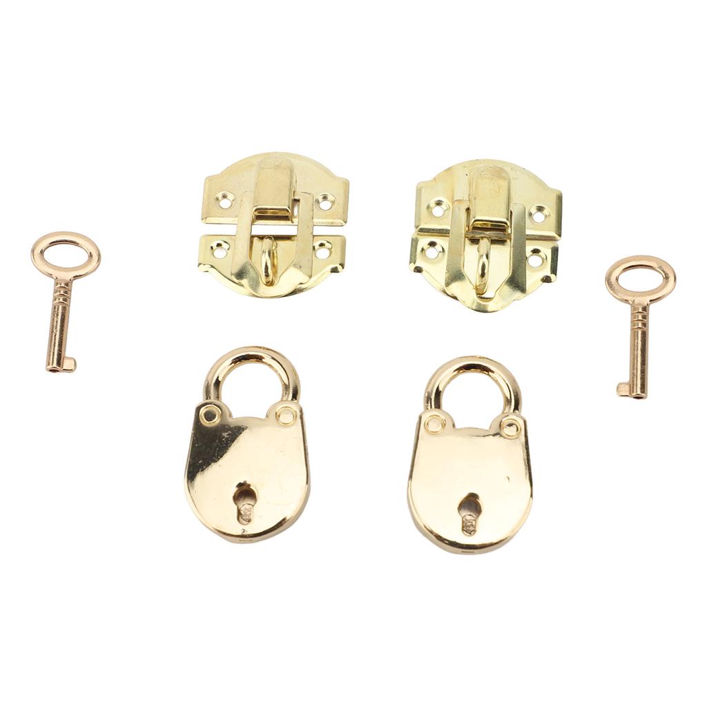 Haspelverschluss aus Zinklegierung mit Schrauben Vintage Bären Vorhängeschloss Dekoratives Schloss-Set für Holzkiste Schmuckkästchen Handwerk Gelb