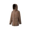 Solid Color Long Hooded Down Jacket Women Outerwear Chestnut-Brown SC1240166A-CO56