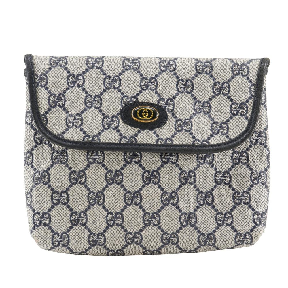 

GUCCI Accessory collection Pouch 68.039.4494 Old Gucci Interlocking G Gray / navy GG plus unisex Used