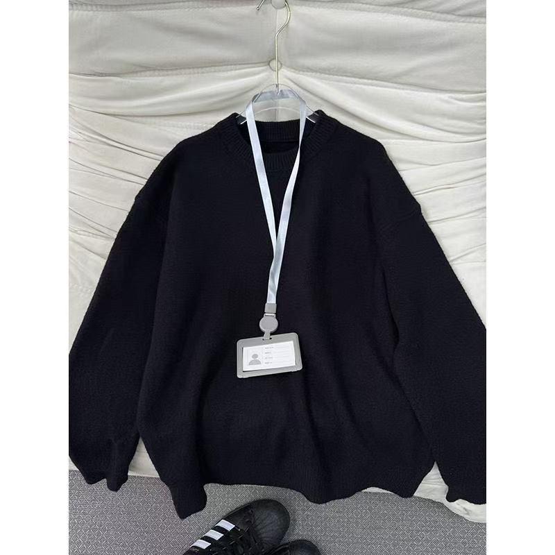 

Cleanfit Men s Light Grey Crew Neck Knitted Sweater for Autumn/Winter, High-End American Style, Perfect as Inner Wear or Base Layer. L чорний