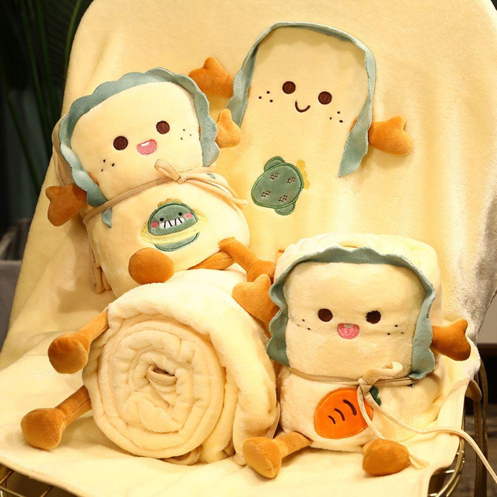 

Warm Storage Blanket Toast Plush Roll Blanket Bread Flannel Blanket Air Conditioning Office Nap