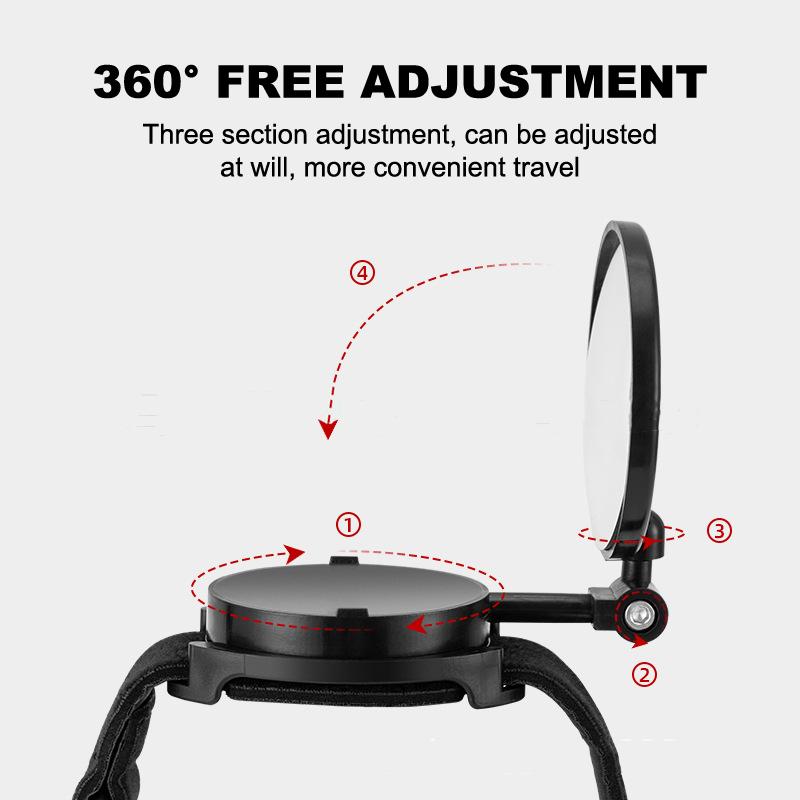 Foldable Bicycle Wrist Mirror 360° Rotatable Cycling Wrist Rearview Mirror
