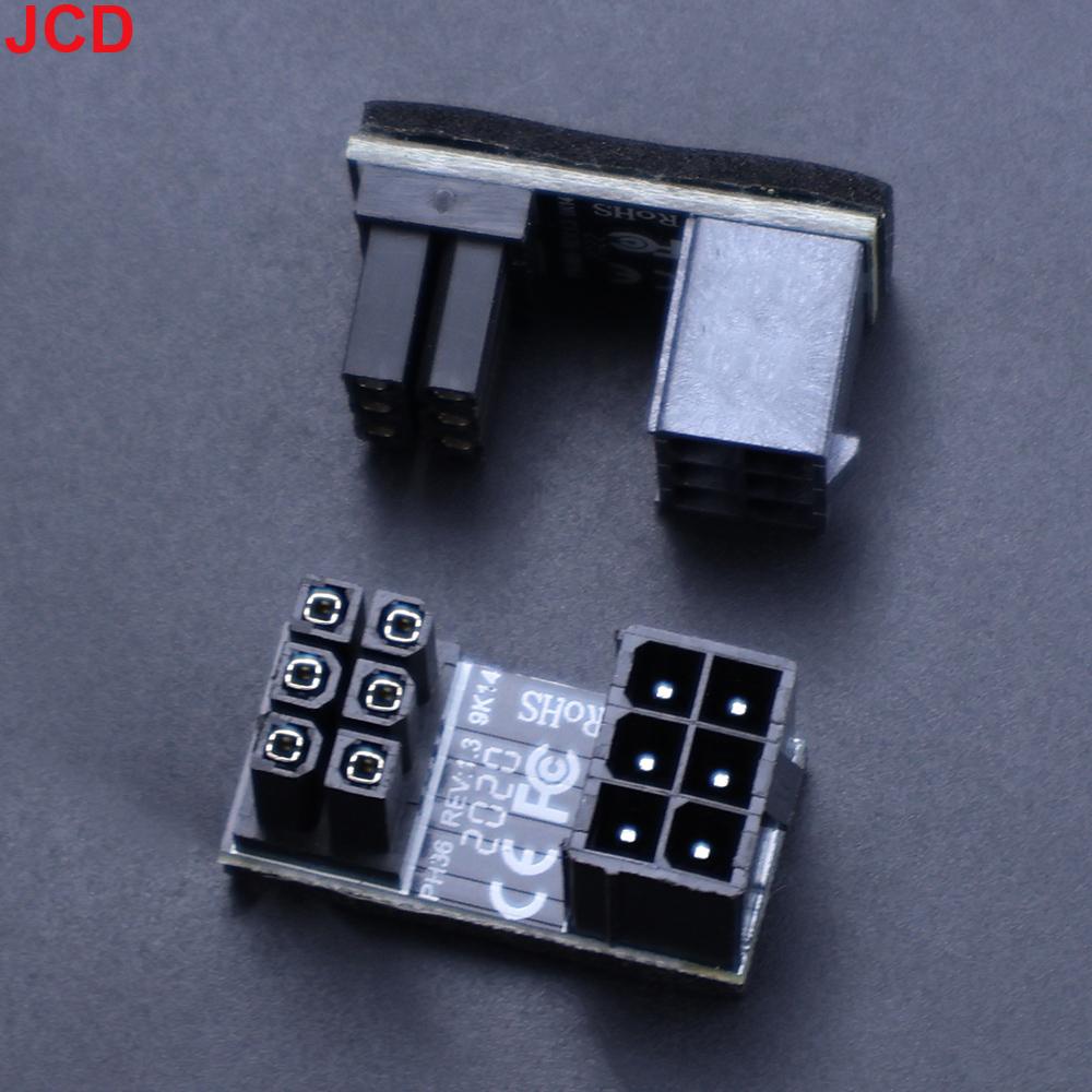 JCD Graphics Card Power Supply Adapter Elbow 180°, GPU PSU Steering Connector PCI-E 6Pin 8Pin Rotating Wiring Artifact Solution