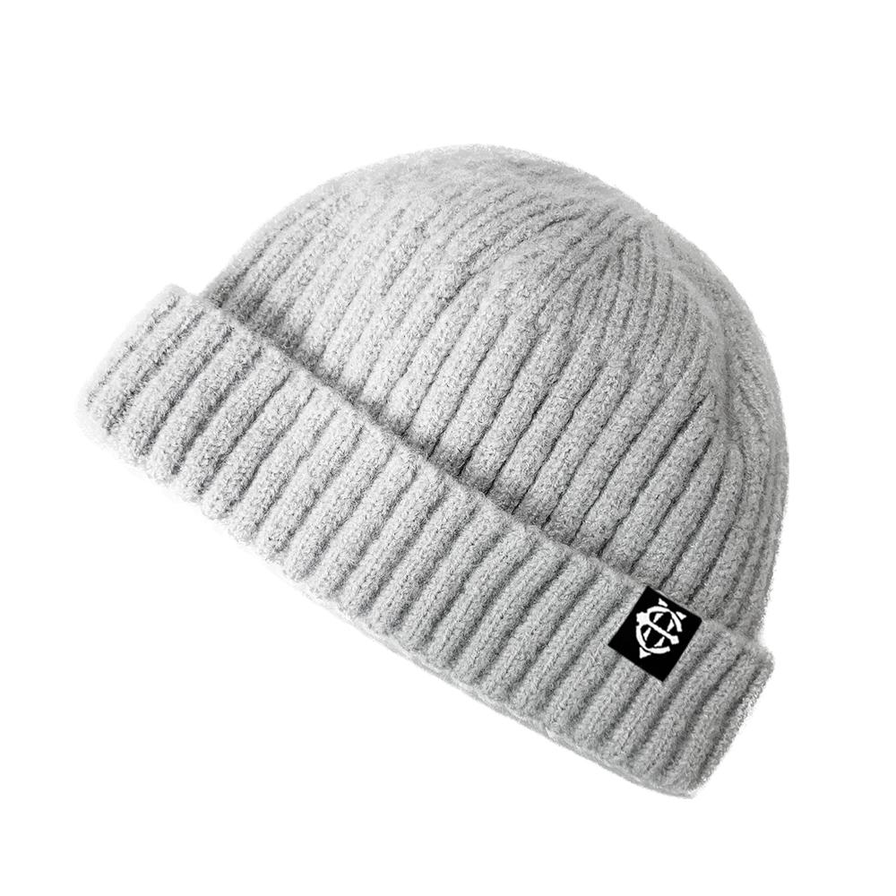 EIGHTVOLUME Ev Fleece-Lined Ribbed Short Beanie (Gray)