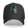 Abstract Neon Headphones Splash Artw Sandwich Baseball Cap Sun Cap Outdoor Workouts Hat
