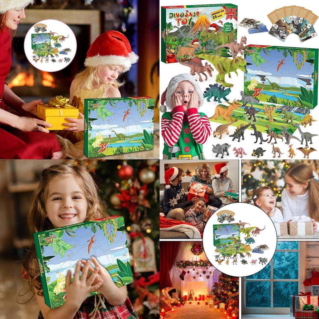 Dinosaur Arrival 24day Christmas Countdown Calendar Toy With Dinosaur Figures For Kids And Holiday Decor
