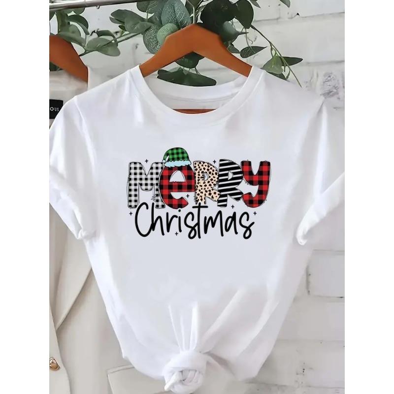 Trendy Tree Print, Stylish and Beautiful, 90s Style, New Year's Clothing, Women's Wear, Christmas Top, Holiday Graphic T-shirt