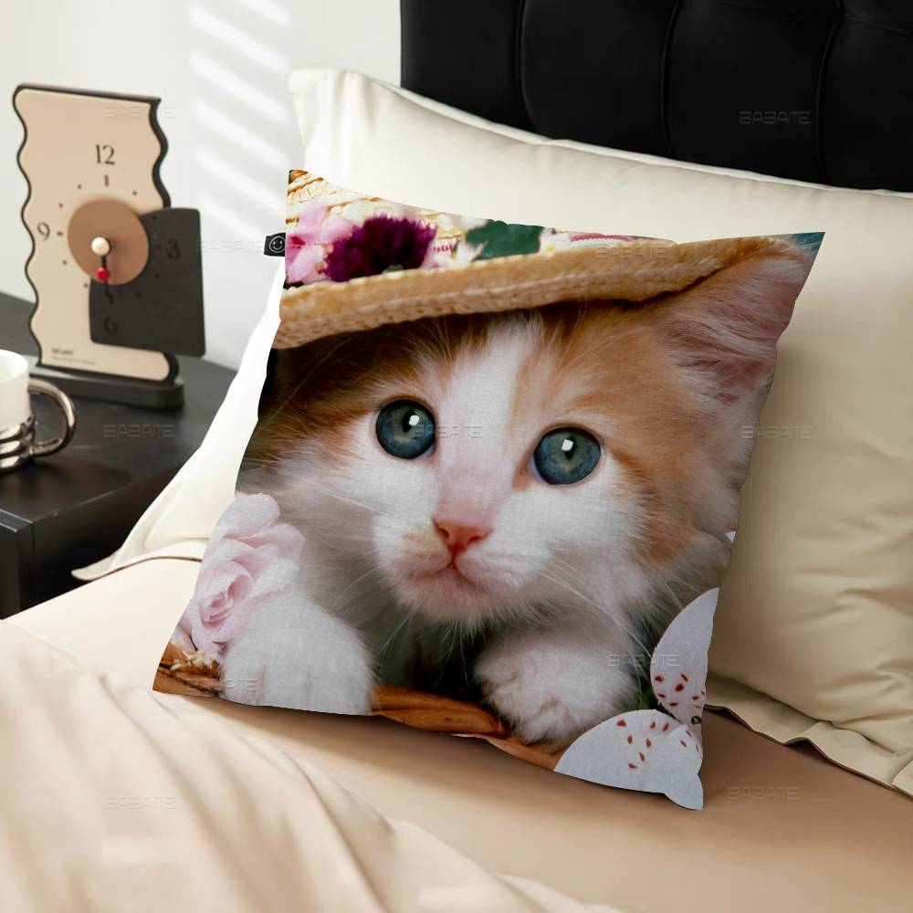 Süßes Haustier Katze Kissenbezug Design Kissenbezug Deko Feiertagsdeko