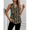 Womens Vintage Floral Print Sleeveless V-Neck Top Comfortable Casual Blouse Soft Cotton-Like Fabric 2025
