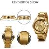 JewelryWe Analog Stainless Made In Japan Quartz Round Business Gold Men's Watch, Waterproof, Steel, Movement, Shape, Formal, Fashion, Men's