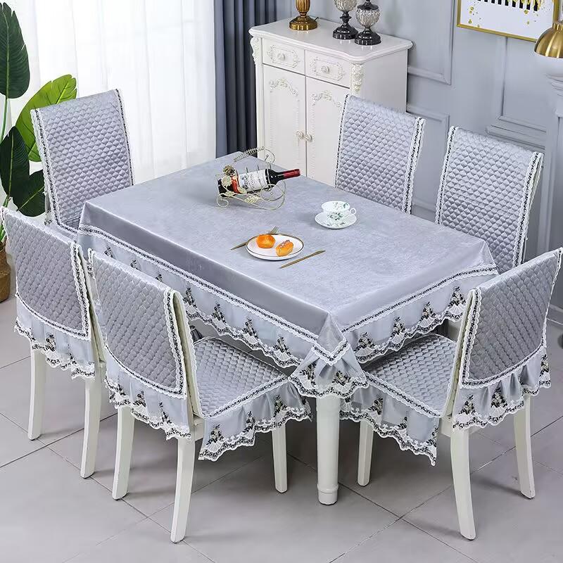

Кружевная скатерть из синели, чехол для обеденного стула, наволочка в европейском стиле, легкий роскошный чехол для стола, домашний спандекс, чехол на стул, свадебный декор chair 1 cover 1 back