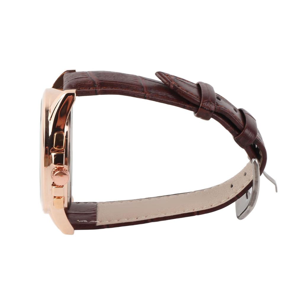 Men Watch Rose Golden Case Black Dial Quartz Movement Luminous Calendar Water Resistant Watch for Male