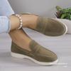 Fashion New Round Head Suede Flat Bottom Light Mouth Single Shoes, Women's Low-top Solid Color Lazy Loafers