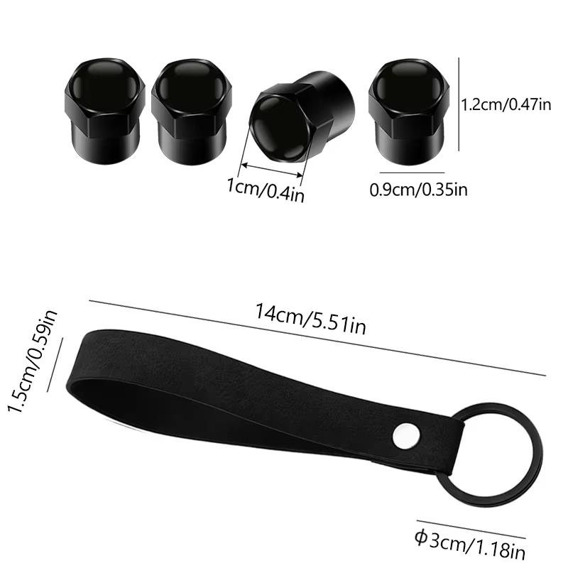 Hub Caps Tire Valve Stem Cap+Keychain Set Dustproof And Practical For Volkswagen GOLF Polo Tiguan VW GTI PASSAT RL7BD4