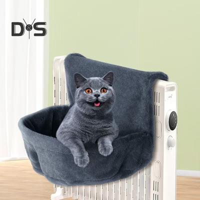 Katzen-Heizkörperbett, hängendes Katzenbett aus Plüsch mit stabilem Metallrahmen, Haustier-Winterkorb, Hängematte zum Aufhängen am Heizkörper, für Katzen bis zu 30 kg