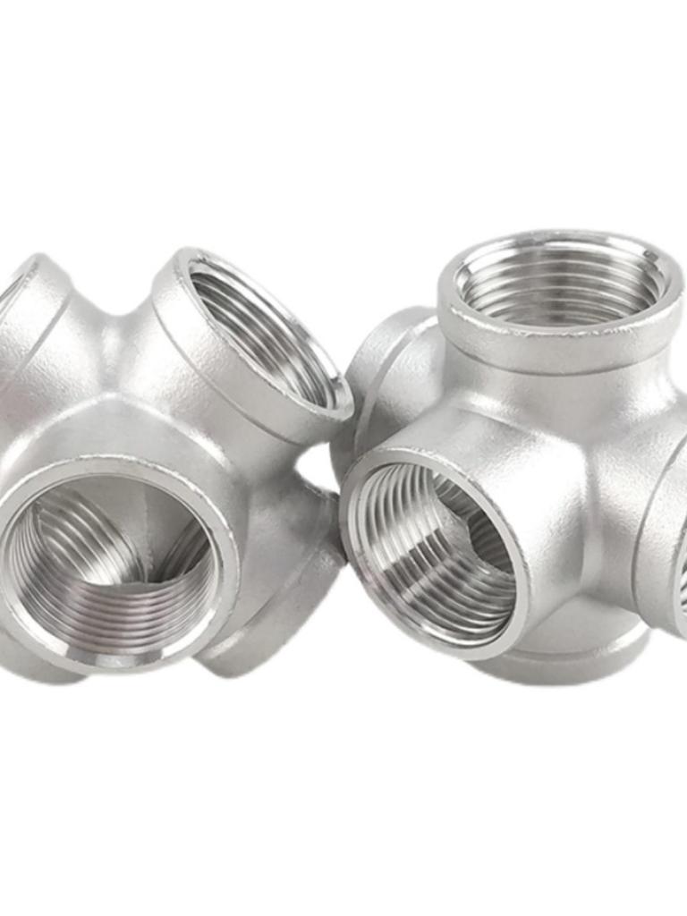 304 Stainless Steel Internal Threaded 3D Tee and Four/Five-Way Connector, DN25 Water Pipe Fittings