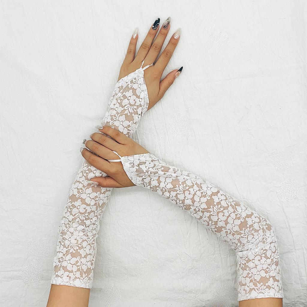 Long Fashion Sexy Party Gloves Clothing Prom Accessories Lace Gloves Adult Scar Masking Sunscreen Gloves