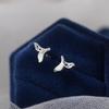 925 Sterling Silver Fishtail Stud Earrings - Niche High-End Design for Women's Ear Care