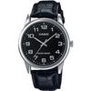MTP-V001L-1B Analog Quartz Men's Watch - Silver & Black