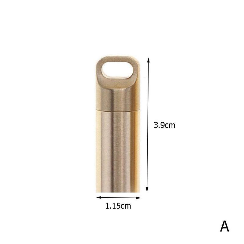 

Портативный мини стальной герметичный капсульный водонепроницаемый походный футляр для таблеток брелок дорожный футляр O W9P6 gold-S