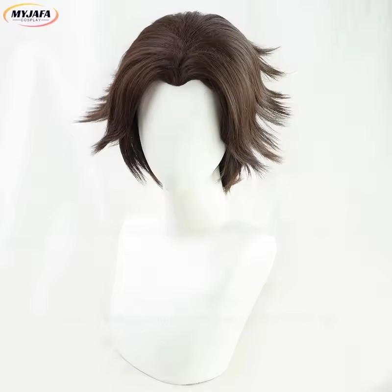 Arcane Viktor Cosplay Wig The Machine Herald Viktor Short Brown White Heat Resistant Synthetic Hair Anime Wigs Long Version