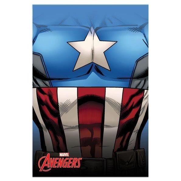 Avengers plaid ultra doux coral fleece 93x140 cm bleu, blanc et rouge