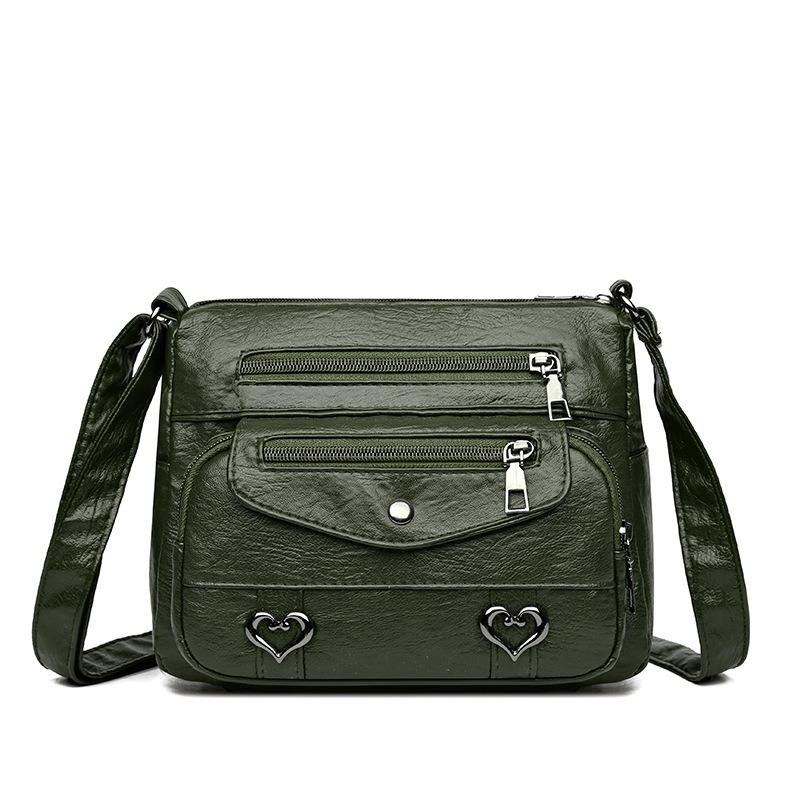 Umhängetasche Weiches Leder Einzelschultertasche Retro Schlicht und Modisch Große Kapazität Große Kapazität Damentasche