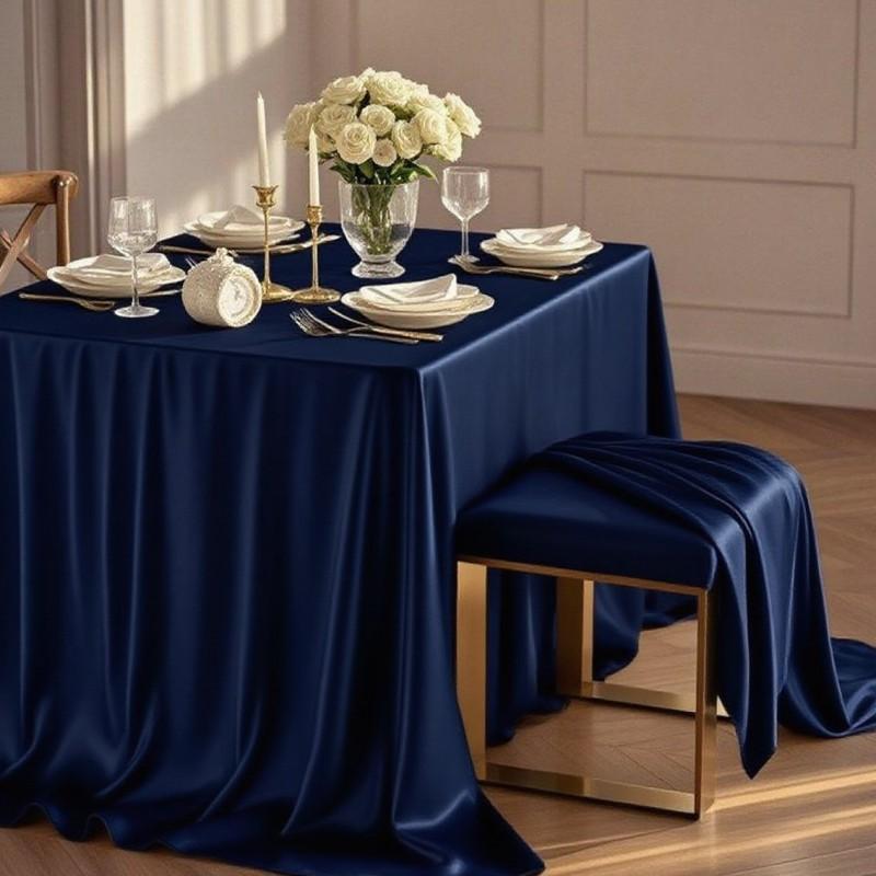 Luxury Satin Tablecloth Hotel Dining Room Long Rectangle Heavyweight Elegant Gold Tone Table Runner