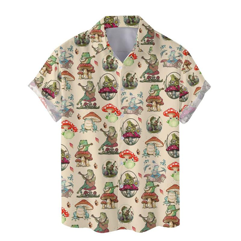 

Рубашка гавайская с цветным 3D-принтом для мужчин с изображением растений для летнего отпуска, пляжные рубашки с коротким рукавом и пуговицами, уличная рубашка в стиле алоха 4XL