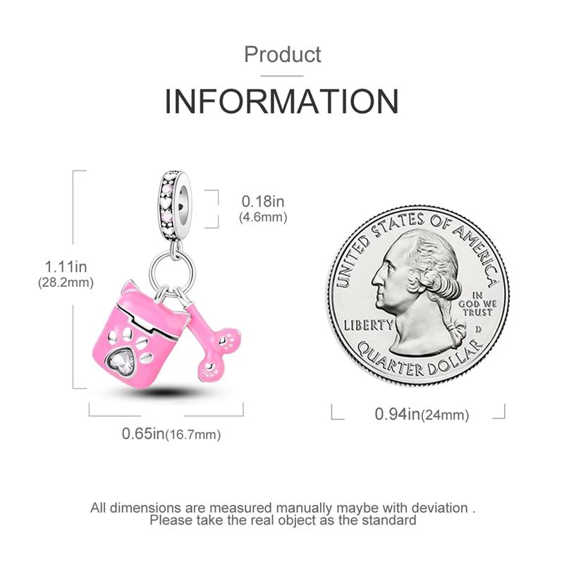 Charmscopper Plated Pink Cat Ear Bluetooth Headset Pendants Fit Charms Original Bracelet Beads Women Jewellery Making
