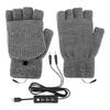 USB Heated Gloves Knitting Warmer Full & Half Fingerless Hands Hand Washable Plug-In 3 Temperature Settings Touchscreen Laptop