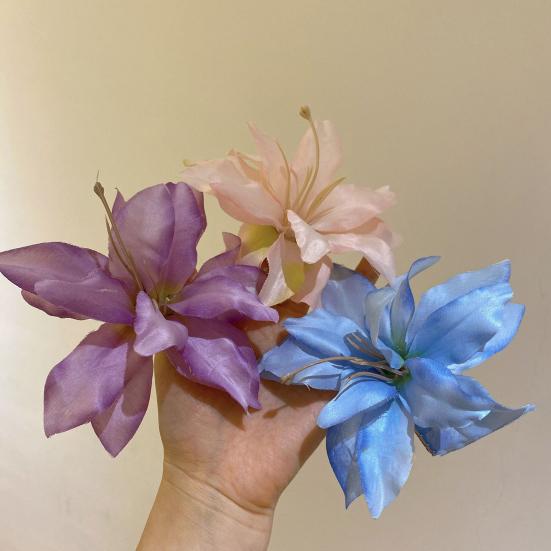 1 Pair Women Hair Clips Large Flower Decor Side Hair Pins No Hair Damage Hairpins Non-fade Hair Accessory