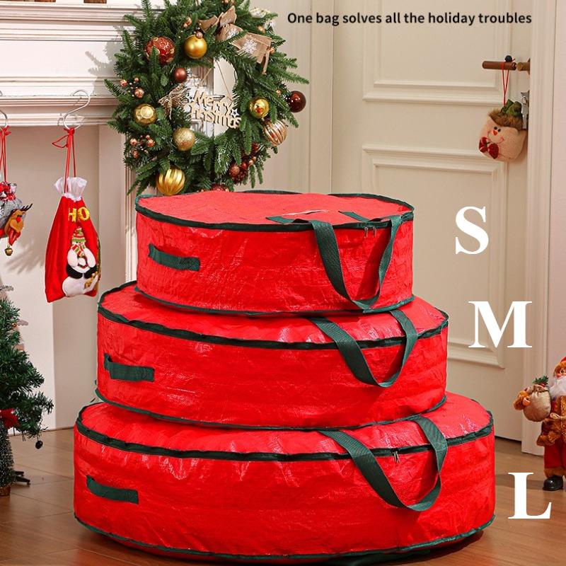 Christmas Wreath & Ornament Storage Bag - Dustproof, Foldable Organizer - Perfect for Holiday Home Organization & Gift Wrapping