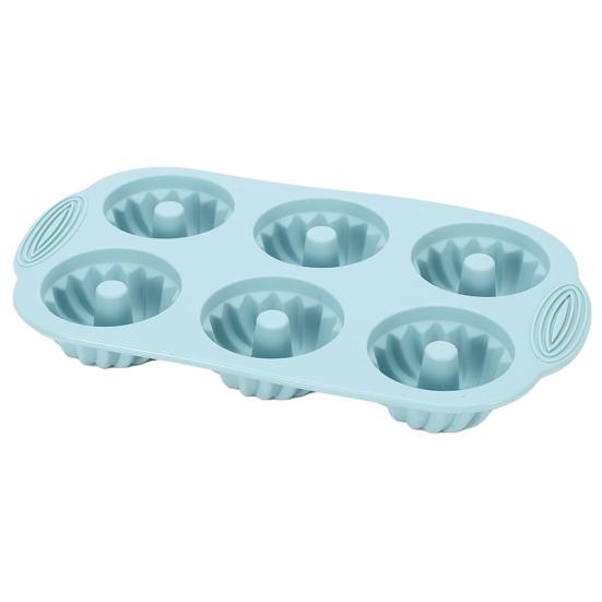 6-Cavity Silicone Cake Mold Non-stick Food Grade Easy Release DIY Round Cookies Donut Pudding Chocolate Fondant Jelly Baking Mold