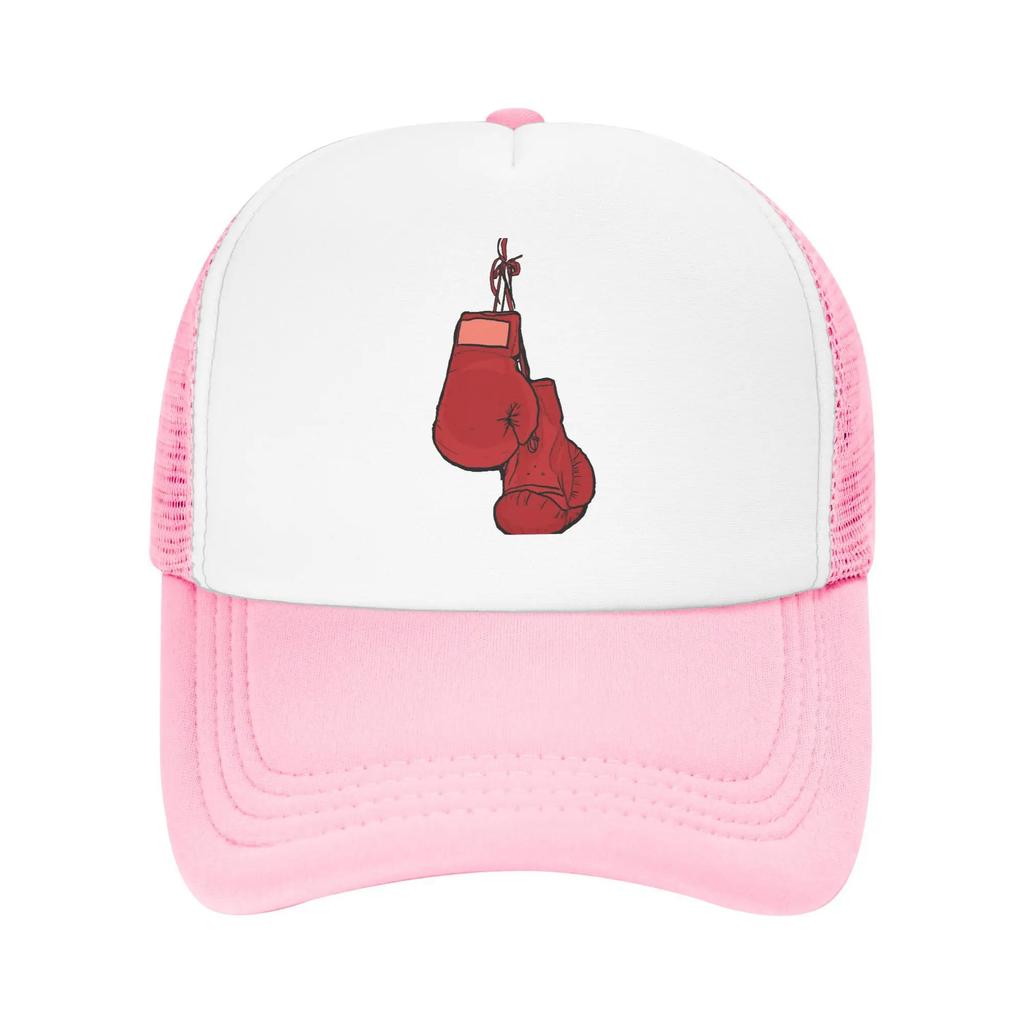 Hanging Red Boxing Gloves Merch Mesh Foam Trucker Hat Summer Cooling  Mesh-back Baseball Cap Leisure Adjustbale