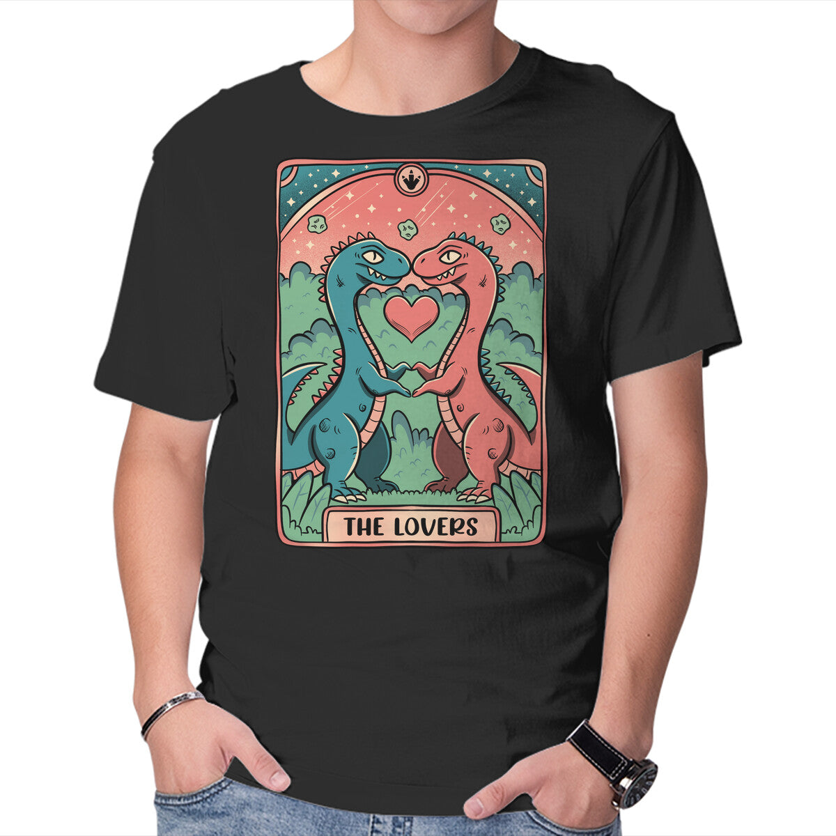 Unisex Crew Neck T-Shirt Love Is Not Dead Cute Dinosaurs Graphic Short Sleeve Casual Tee XXXXL