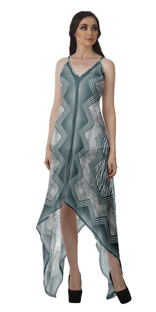 Moomaya Handkerchief Dress Women Printed Halter Summer Dresses Women