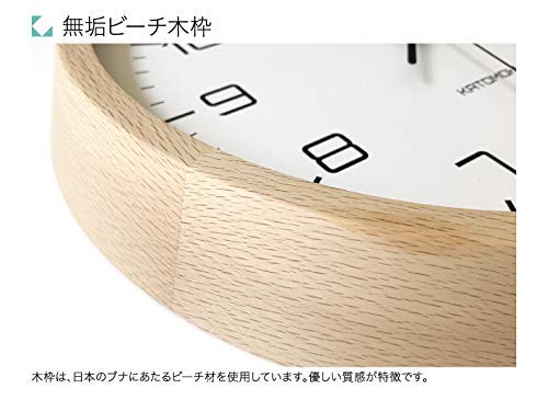 KATOMOKU muku clock 11 natural wall clock continuous second hand km-94NA 306mm (radio clock)