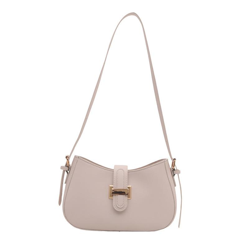 Trendy Retro Crescent Bag For Women In Black Brown White Stylish Pu Material