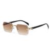 Frameless Cut-Edge Metal Sunglasses - Unisex European & American Style, UV Protection, High-End Fashion