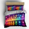 Dream Colorful Notes And Speakers Print Bedding Set 1 Duvet Cover 2 Pillowcases For Adult And Children Luxury Gift Full Size