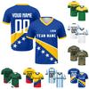 Retro Style International Soccer Fan Jersey Unisex Short Sleeve V Neck Team Shirt Personalized Number and Name Customizable Football Tee