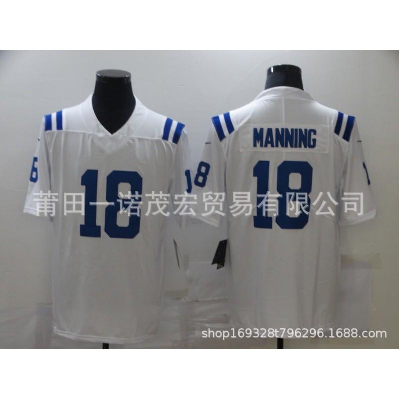 Indianapolis Colts Football Jersey 2 53 LEONARD 18 MANNING Mens Embroidered Rugby Shirt