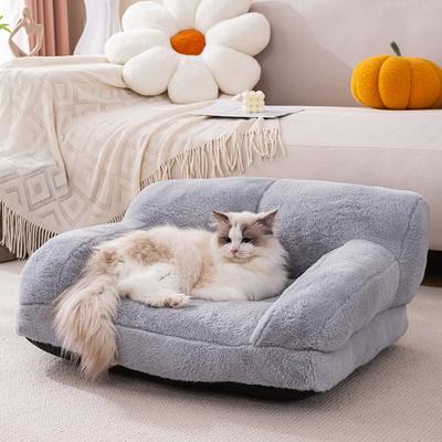 Dog Cat Rabbit Velvet Sofa Medium and Small Dog Open Type Warm Thickened Cat Nest Pet Nest